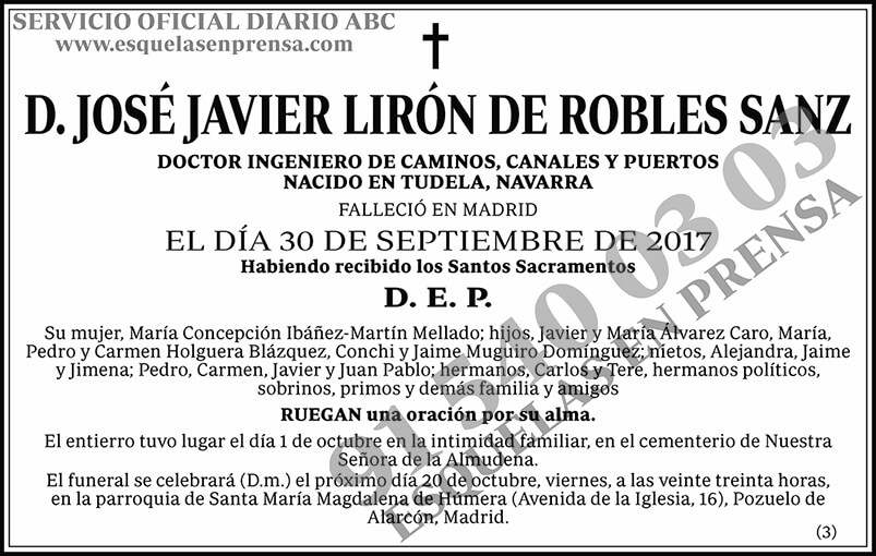 José Javier Lirón de Robles Sanz